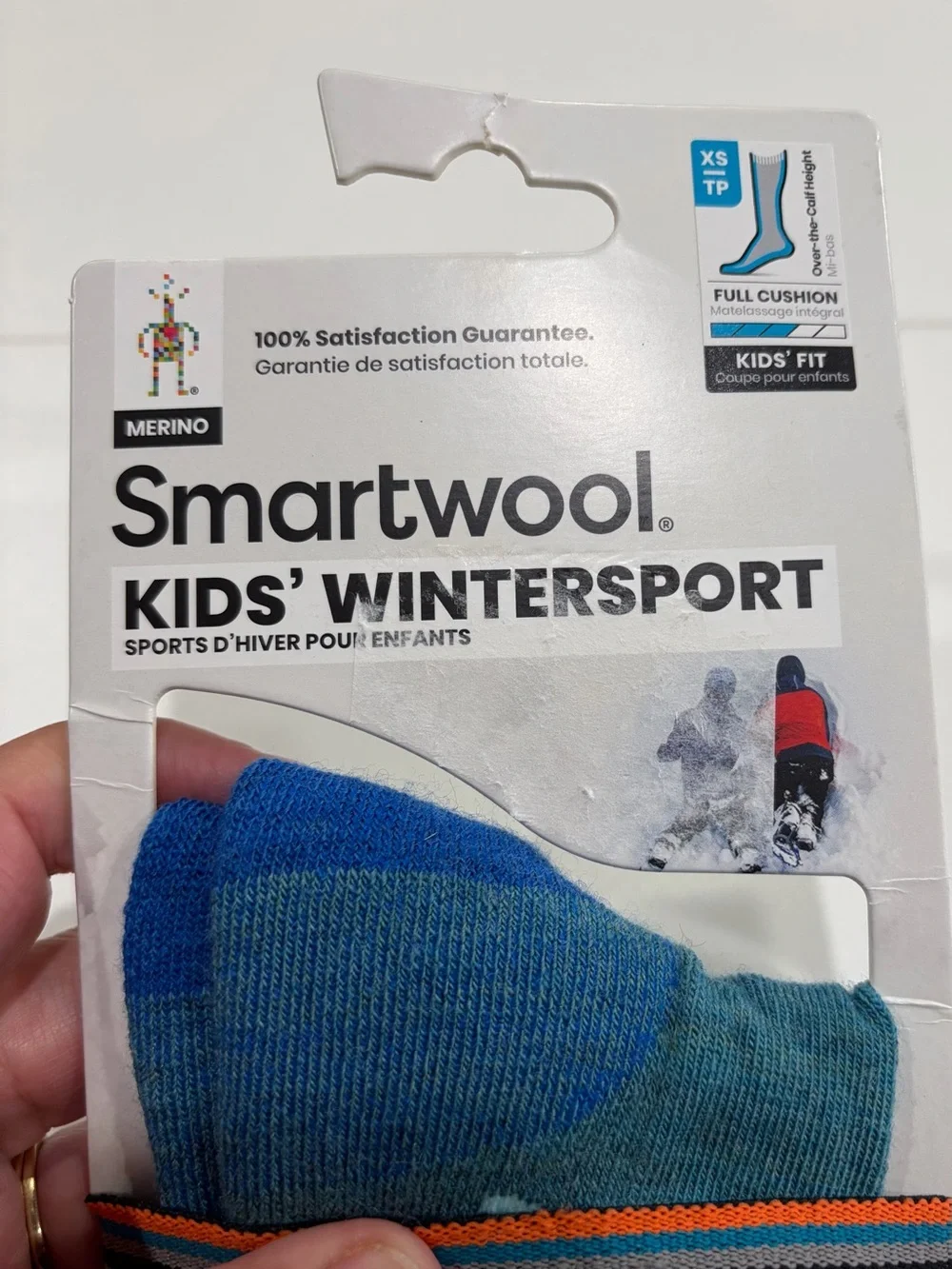 SmartWool Kids XS Wintersport Pattern Ski Socks Over the Calf Snow NWT Green
